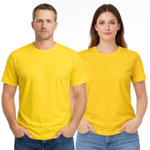 Camiseta Básica Gola Redonda 100% Algodão Venda no atacado - Amarela