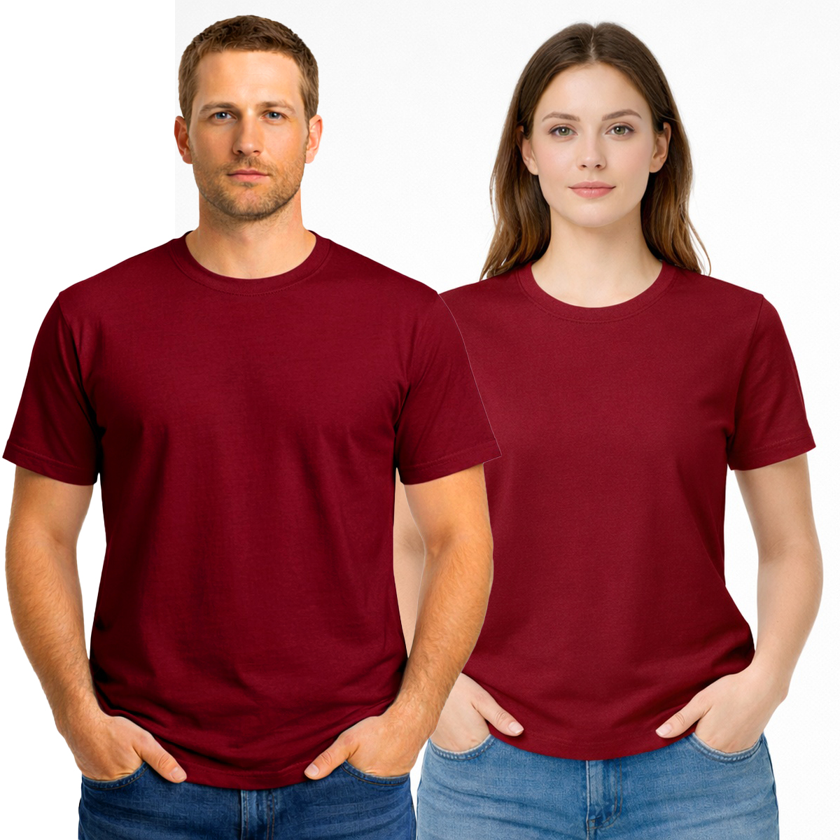 Camiseta Básica Gola Redonda 100% Algodão Venda no atacado - Bordô