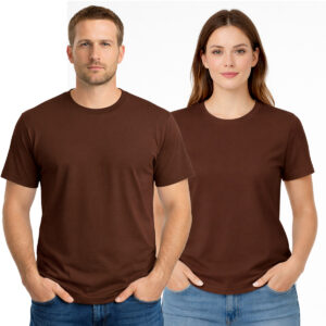 Camiseta Básica Gola Redonda 100% Algodão Venda no atacado - Marrom