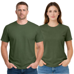 Camiseta Básica 100% Algodão Gola Redonda Venda no atacado - Verde Militar