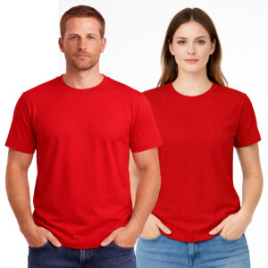 Camiseta Básica Gola Redonda 100% Algodão Venda no atacado - Vermelha