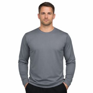 Camiseta UV manga longa venta no atacado - Cinza