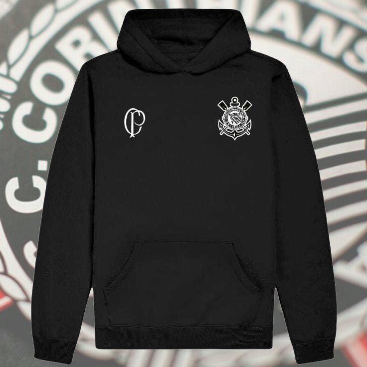 Blusa de Frio Moletom Unissex Liso Flanelado Estampa Gaviões da Fiel entrega imediata - Imagem 2