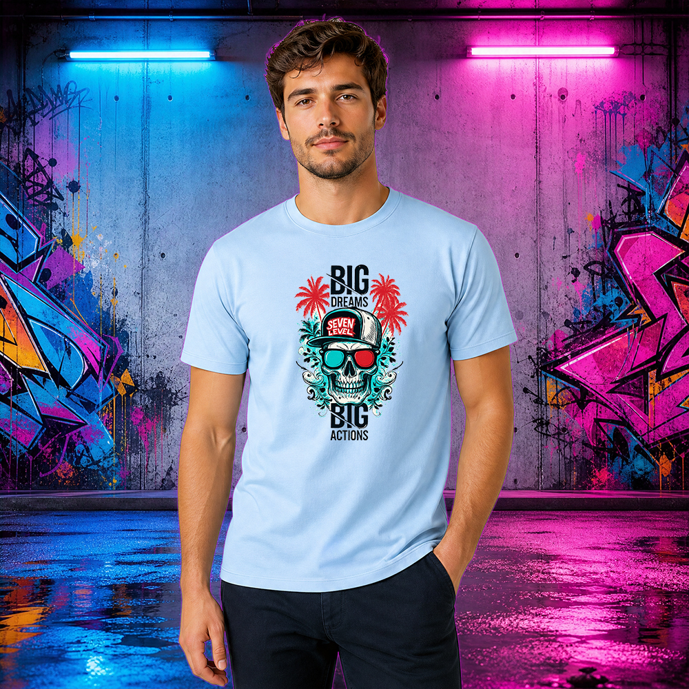 Camiseta Básica 100% Algodão Estampa bIG Big Dreams Caveira Street Wear - Imagem 17