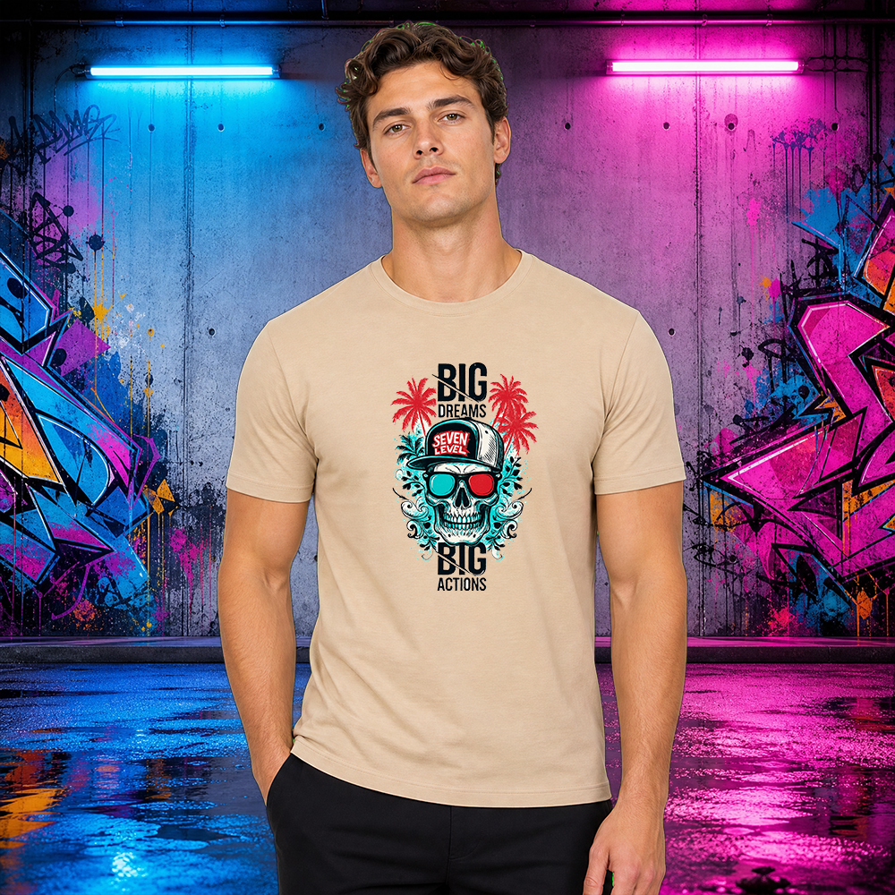 Camiseta Básica 100% Algodão Estampa bIG Big Dreams Caveira Street Wear - Imagem 14