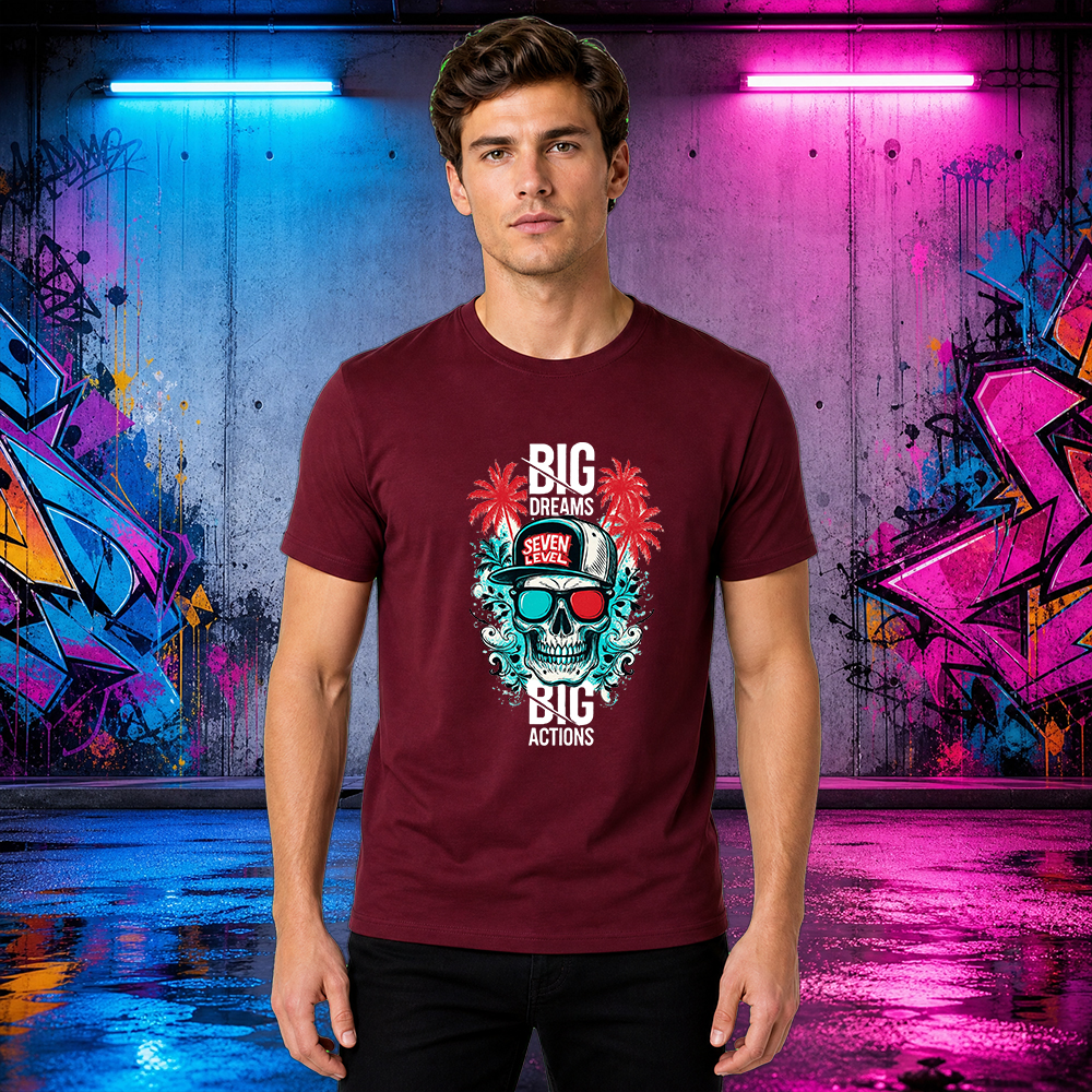 Camiseta Básica 100% Algodão Estampa bIG Big Dreams Caveira Street Wear - Imagem 13