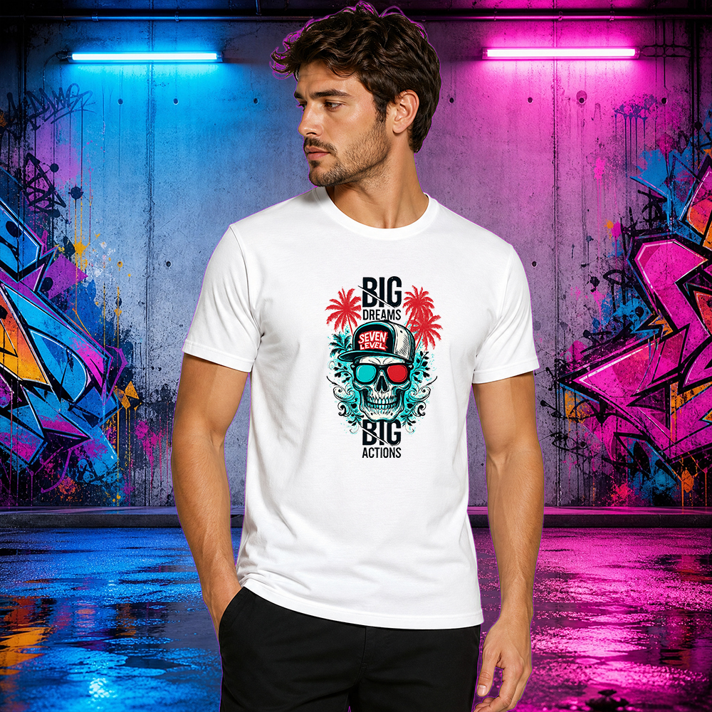 Camiseta Básica 100% Algodão Estampa bIG Big Dreams Caveira Street Wear - Imagem 12