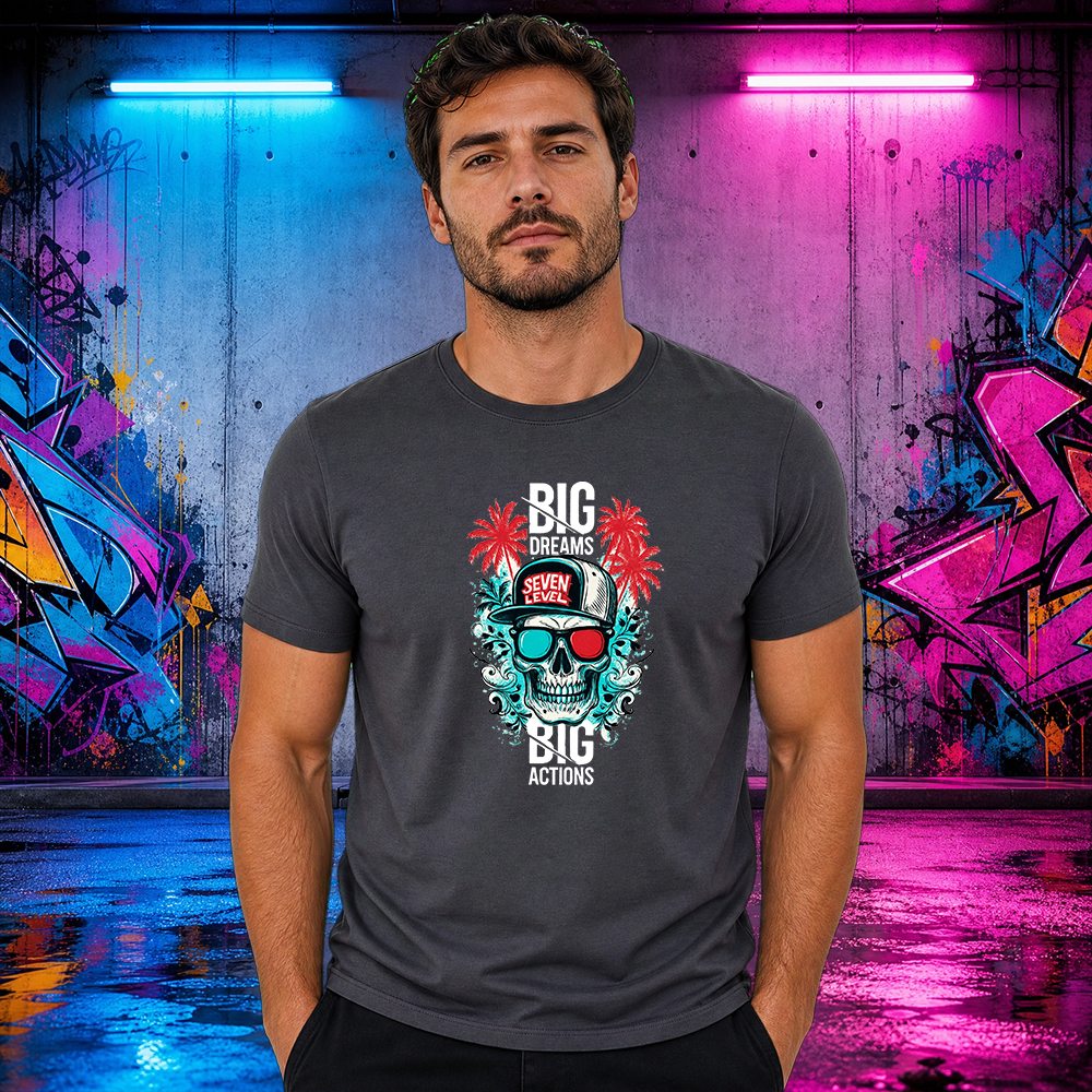 Camiseta Básica 100% Algodão Estampa bIG Big Dreams Caveira Street Wear - Imagem 11