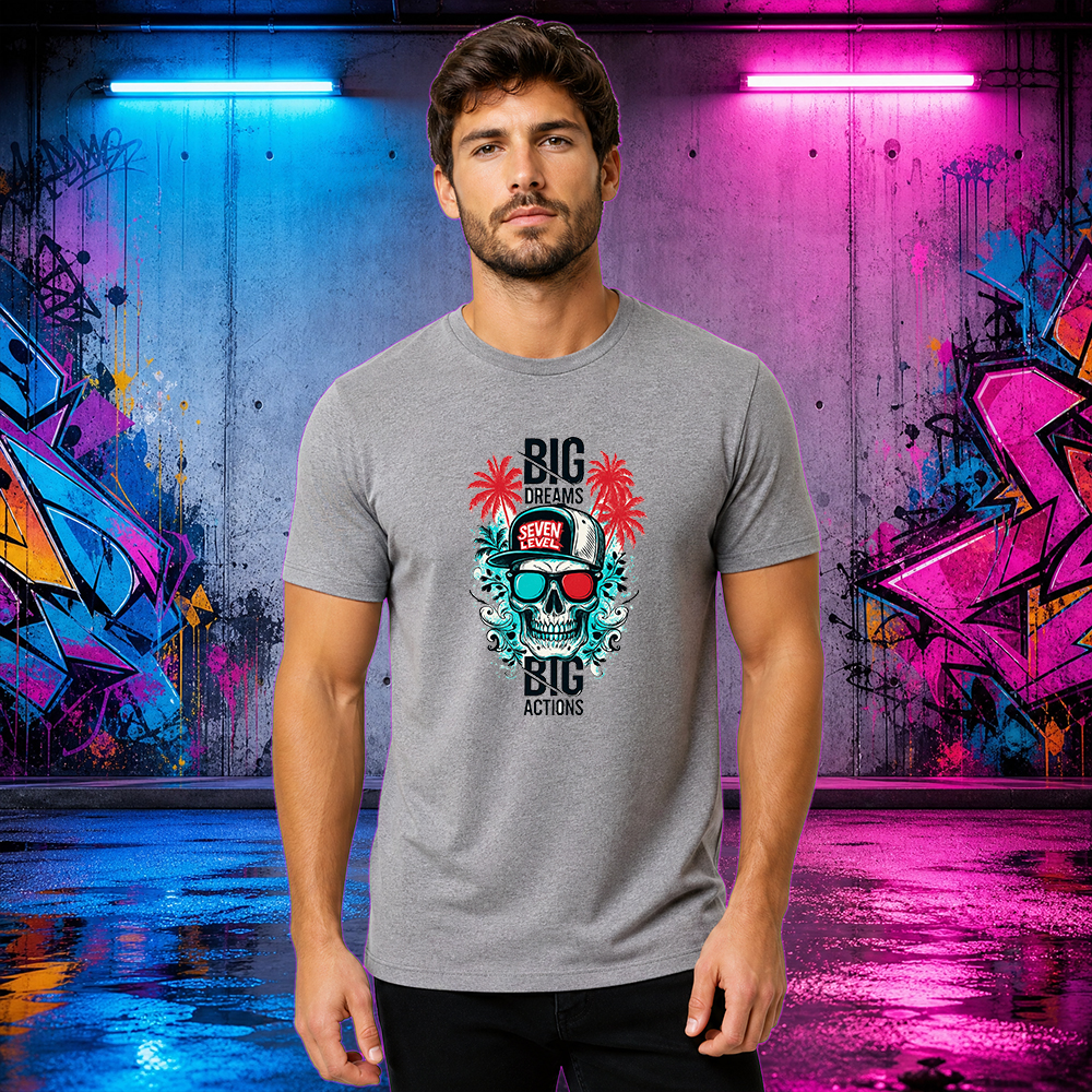 Camiseta Básica 100% Algodão Estampa bIG Big Dreams Caveira Street Wear - Imagem 10