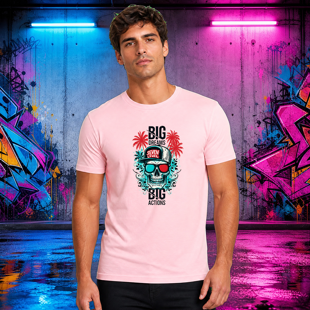 Camiseta Básica 100% Algodão Estampa bIG Big Dreams Caveira Street Wear - Imagem 6